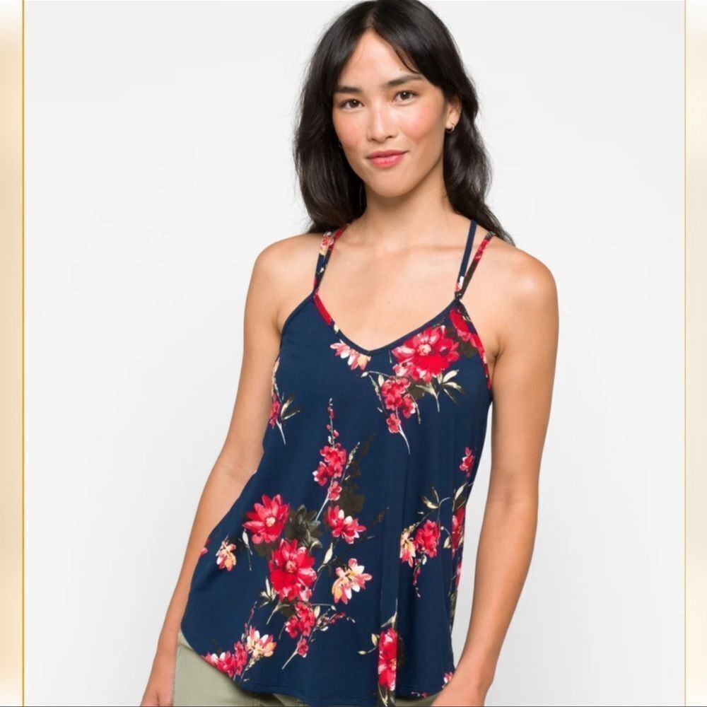 Papermoon Navy floral Top Sz L